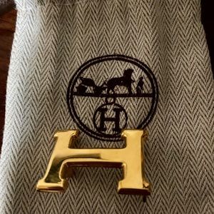 Hermes Kelly H pallidium buckle